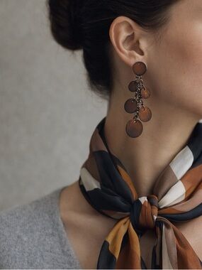 Hammered Copper Dangle Disc Earrings